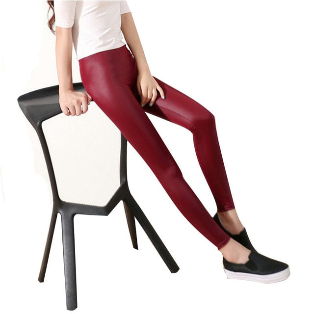 New Autumn 2019 Fashion Faux Leather Legging